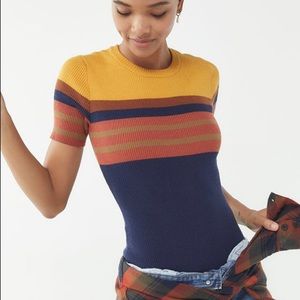 UO Out From Under Striped Sweater Bodysuit